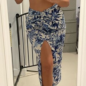 H&M linen midi skirt